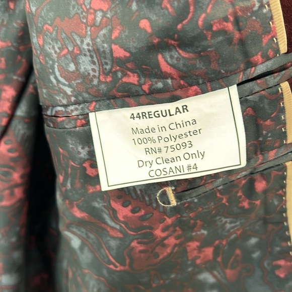 Linea Uomo Size 44 Burgundy Smoking Jacket - Picture 6 of 7
